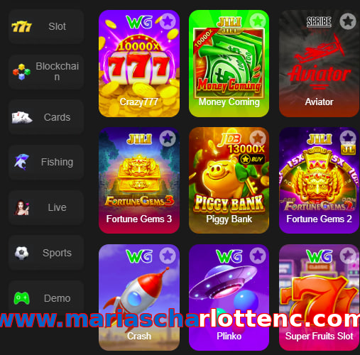 Main screen of Www.mariascharlottenc.com game page for PK players